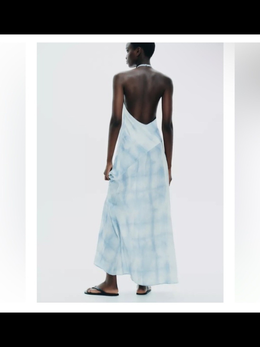 Zara Pale Blue Halter Maxi Dress - Picture 2 of 8